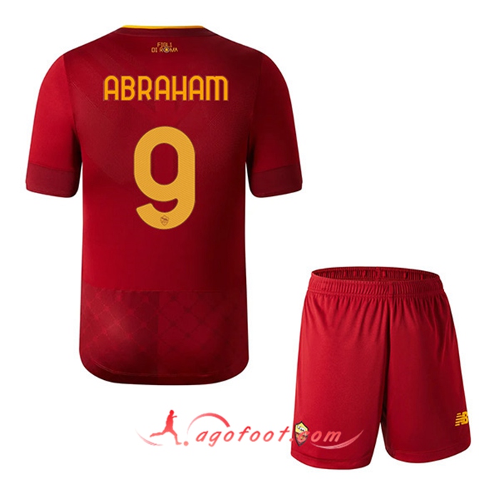 Maillot de Foot As Rome (ABRAHAM #9) Enfants Domicile 2022/23