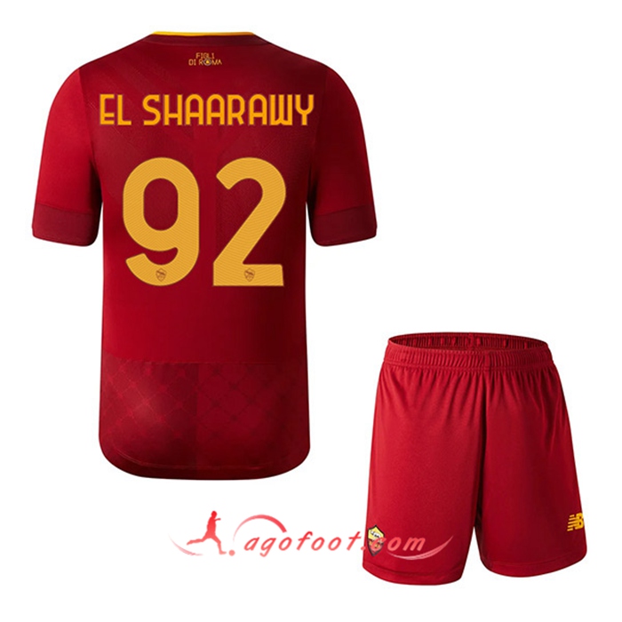 Maillot de Foot As Rome (EL SHAARAWY #92) Enfants Domicile 2022/23