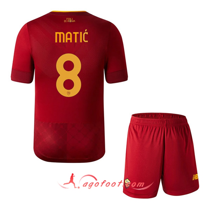 Maillot de Foot As Rome (MATIĆ #8) Enfants Domicile 2022/23