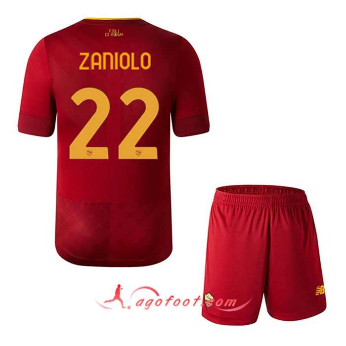 Maillot de Foot As Rome (ZANIOLO #22) Enfants Domicile 2022/23