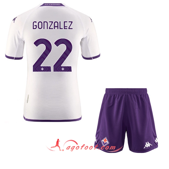 Maillot de Foot ACF Fiorentina (GONZALEZ #22) Enfants Exterieur 2022/23
