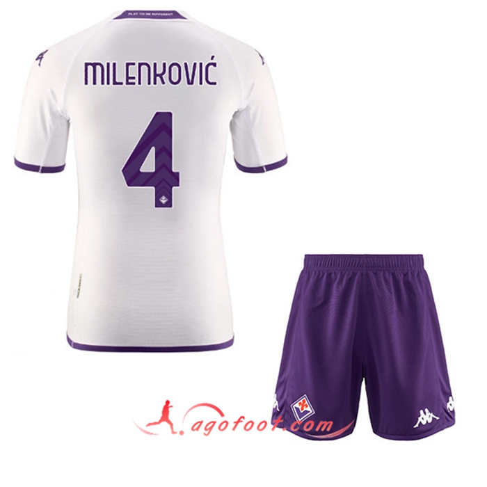 Maillot de Foot ACF Fiorentina (MILENKOVIĆ #4) Enfants Exterieur 2022/23