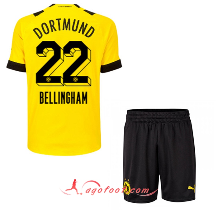 Maillot de Foot Dortmund BVB (BELLINGHAM #22) Enfants Domicile 2022/23