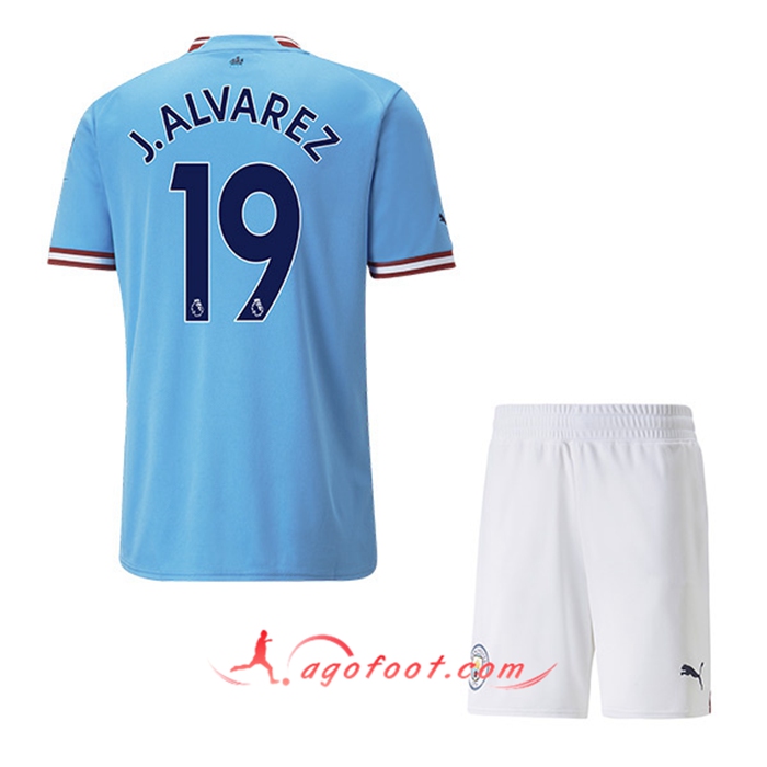 Maillot de Foot Manchester City (J.ALVAREZ #19) Enfants Domicile 2022/23