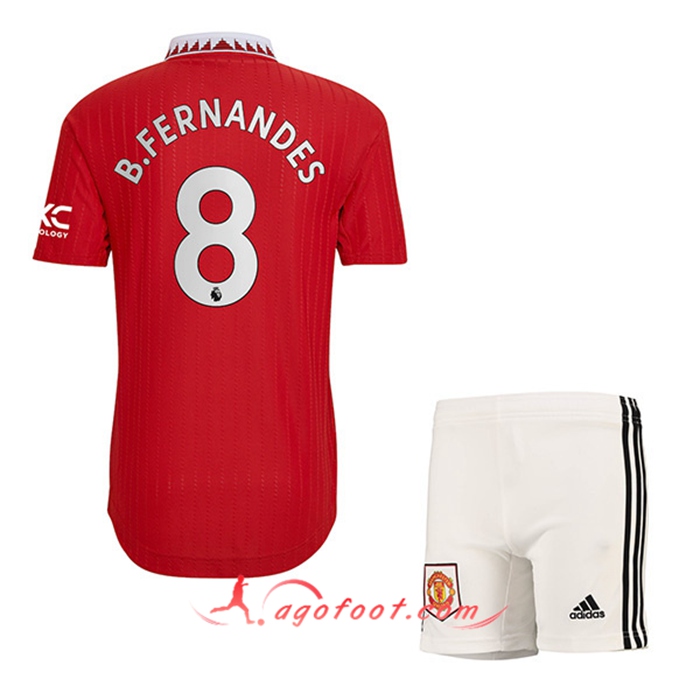 Maillot de Foot Manchester United (B. FERNANDES #8) Enfants Domicile 2022/23