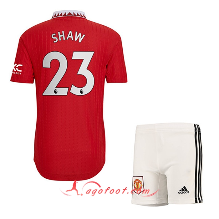 Maillot de Foot Manchester United (SHAW #23) Enfants Domicile 2022/23