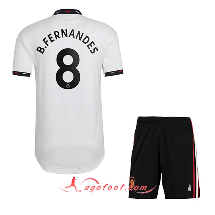 Maillot de Foot Manchester United (B. FERNANDES #8) Enfants Exterieur 2022/23