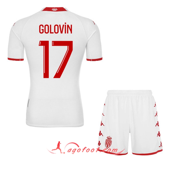 Maillot de Foot AS Monaco (GOLOVIN #17) Enfants Domicile 2022/23
