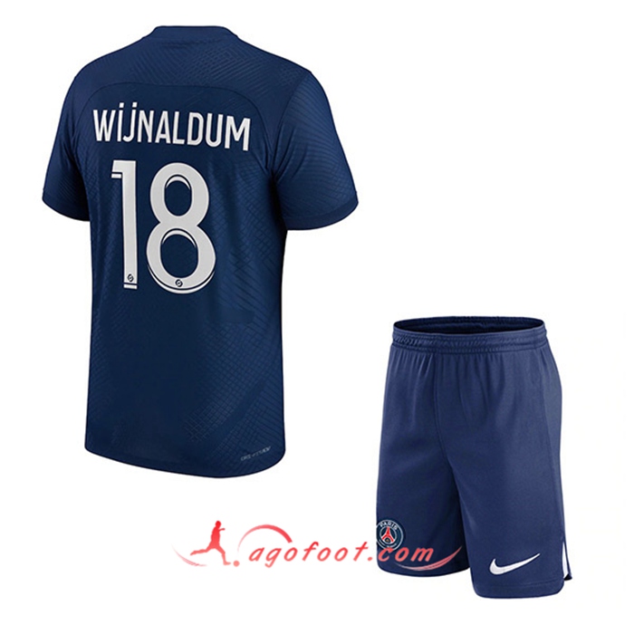 Maillot de Foot PSG (WIJNALDUM #18) Enfants Domicile 2022/23