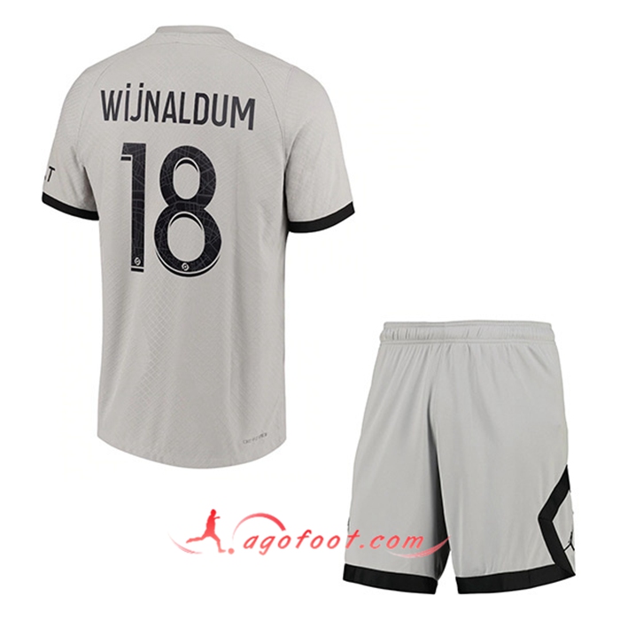 Maillot de Foot PSG (WIJNALDUM #18) Enfants Exterieur 2022/23