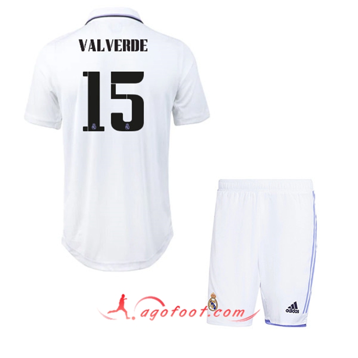 Maillot de Foot Real Madrid (VALVERDE #15) Enfants Domicile 2022/23