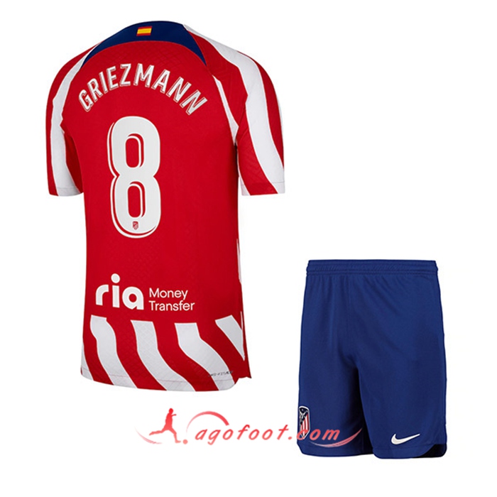 Maillot de Foot Atletico Madrid (GRIEZMANN #8) Enfants Domicile 2022/23
