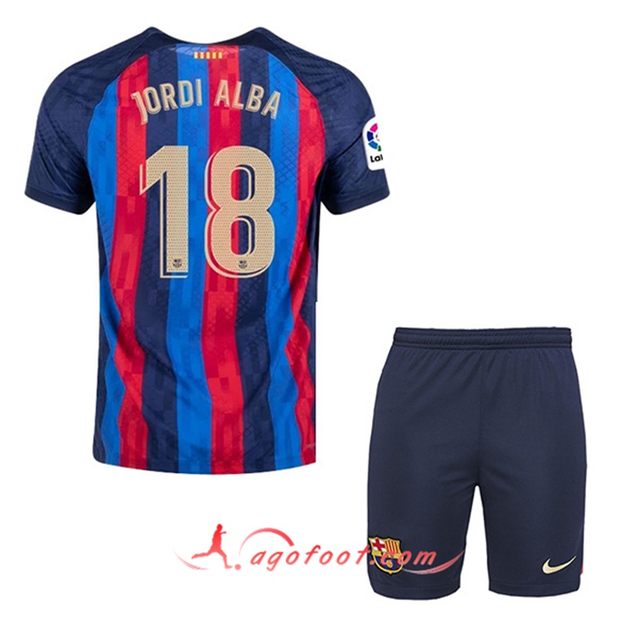 Maillot de Foot FC Barcelone (JORDI ALBA #18) Enfants Domicile 2022/23