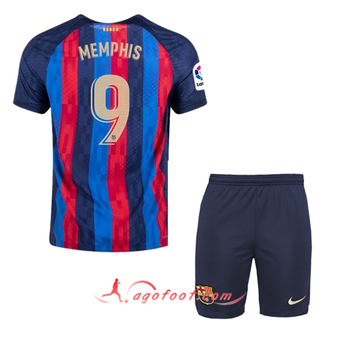Maillot de Foot FC Barcelone (MEMPHIS #9) Enfants Domicile 2022/23