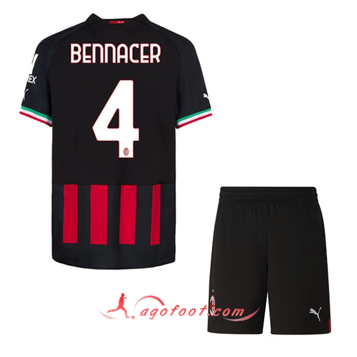 Maillot de Foot Milan AC (BENNACER #4) Enfants Domicile 2022/23
