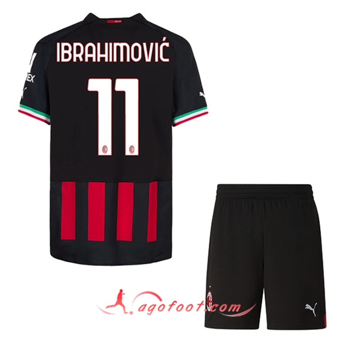 Maillot de Foot Milan AC (IBRAHIMOVIĆ #11) Enfants Domicile 2022/23
