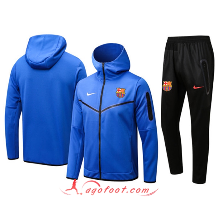 Ensemble Veste A Capuche Survetement Foot FC Barcelone Bleu 2022/2023