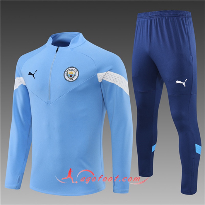 Ensemble Survetement de Foot Manchester City Enfant Bleu 2022/2023