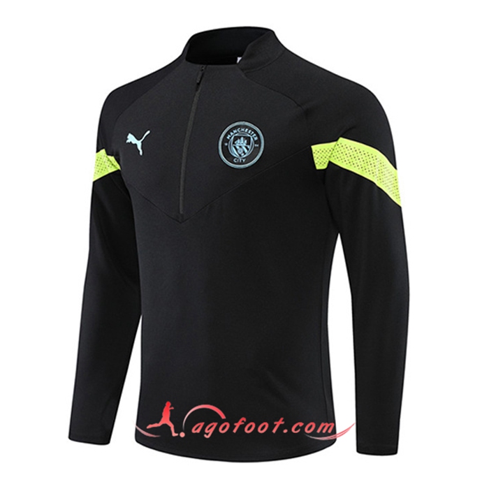 Sweatshirt Training Manchester City Noir/Vert 2022/2023