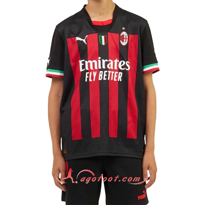 Nouveau Maillot de Foot Milan AC Enfant Domicile 2022/2023