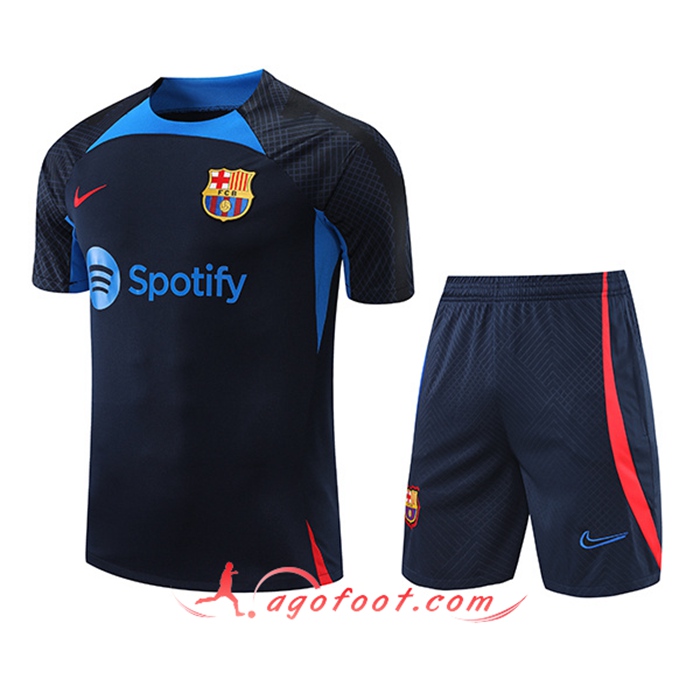 Ensemble Training T-Shirts + Shorts FC Barcelone Bleu Marin 2022/2023