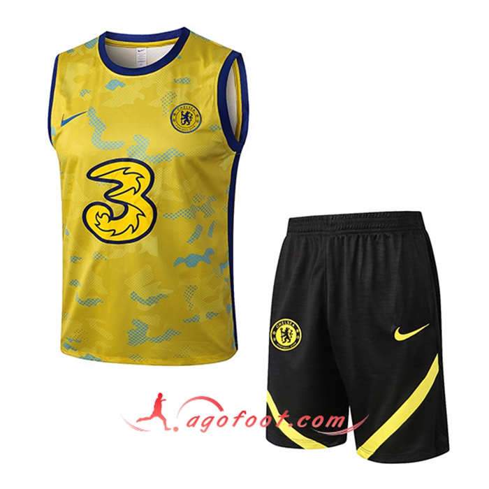 Ensemble Training Debardeur + Shorts FC Chelsea Jaune 2022/2023