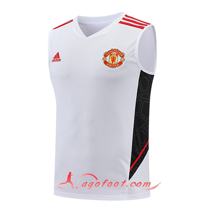 Training Debardeur Manchester United Blanc/Noir 2022/2023