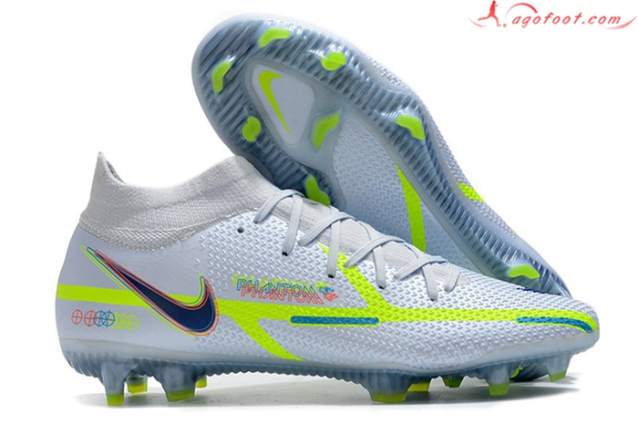 Nike Chaussures de Foot Phantom GT2 Dynamic Fit Elite FG Blanc/Vert