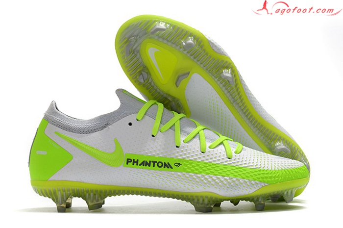 Nike Chaussures de Foot Phantom GT Elite FG Blanc/Vert