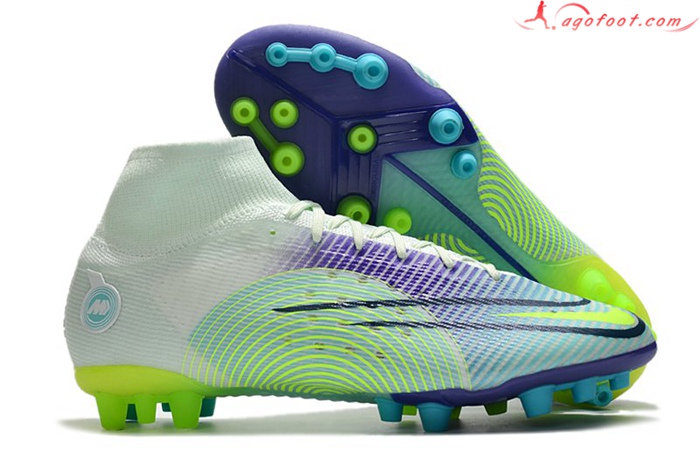 Nike Chaussures de Foot Superfly 8 Pro AG Vert/Pourpre