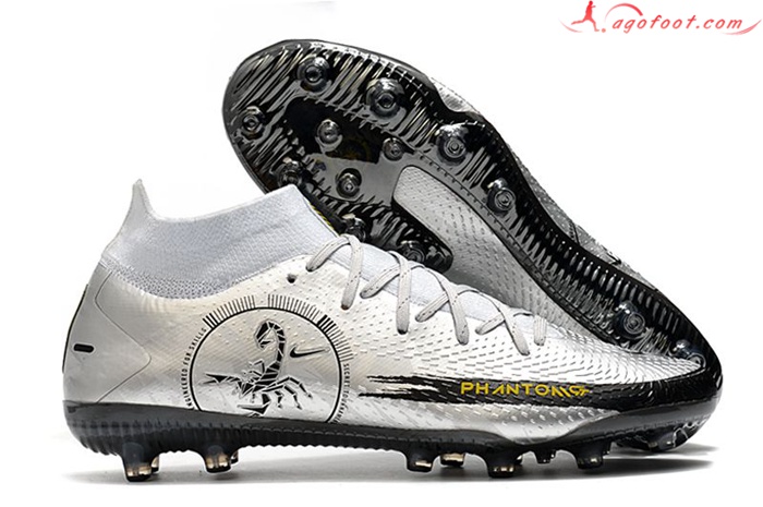 Nike Chaussures de Foot Phantom GT Elite Dynamic Fit AG-PRO Argent