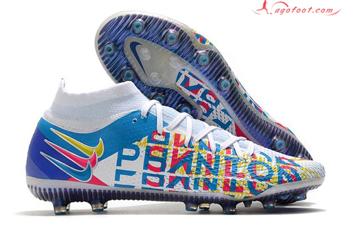 Nike Chaussures de Foot Phantom GT Elite Dynamic Fit AG-PRO Jaune/Rose/Bleu