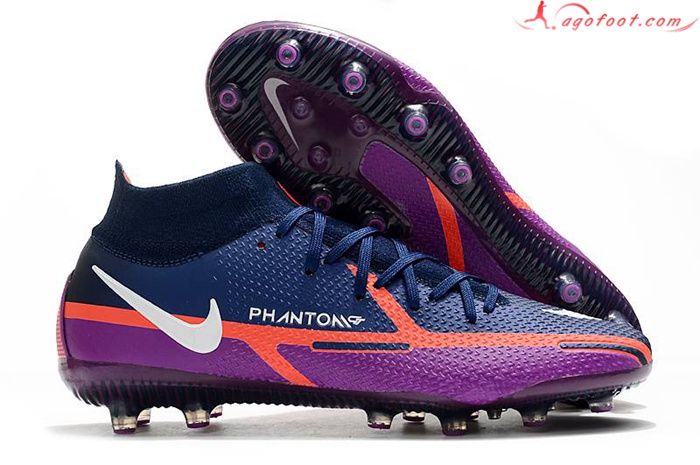 Nike Chaussures de Foot Phantom GT Elite Dynamic Fit AG-PRO Pourpre/Bleu