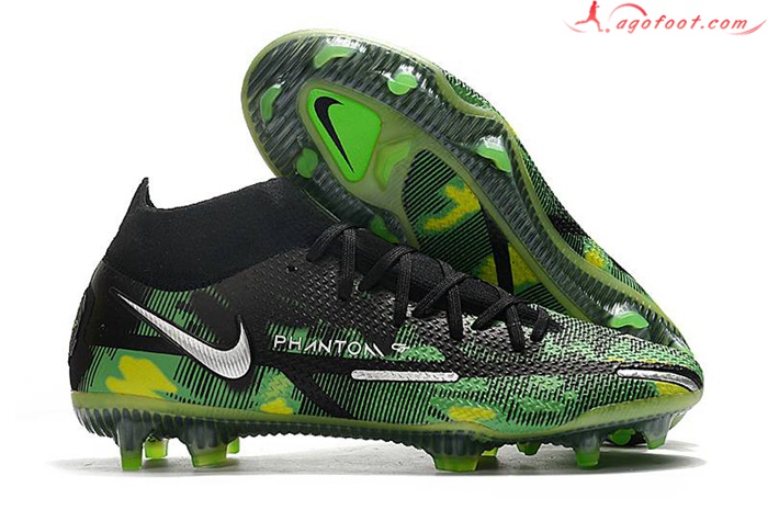 Nike Chaussures de Foot Phantom GT2 Dynamic Fit Elite FG Noir/Vert