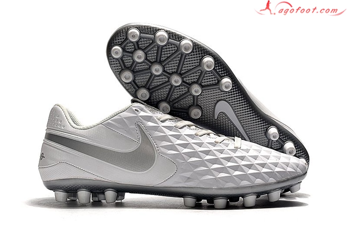 Nike Chaussures de Foot Tiempo Legend VIII Acadermy AG Gris