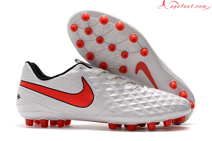 Nike Chaussures de Foot Tiempo Legend VIII Acadermy AG Blanc