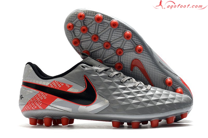 Nike Chaussures de Foot Tiempo Legend VIII Acadermy AG Gris Foncé