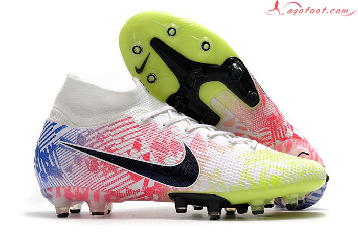 Nike Chaussures de Foot Superfly 7 Elite SE AG Rose/Jaune/Bleu