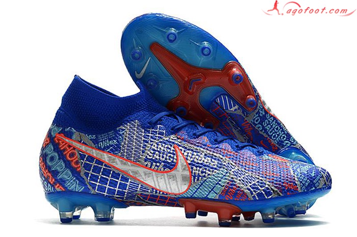 Nike Chaussures de Foot Superfly 7 Elite SE AG Bleu