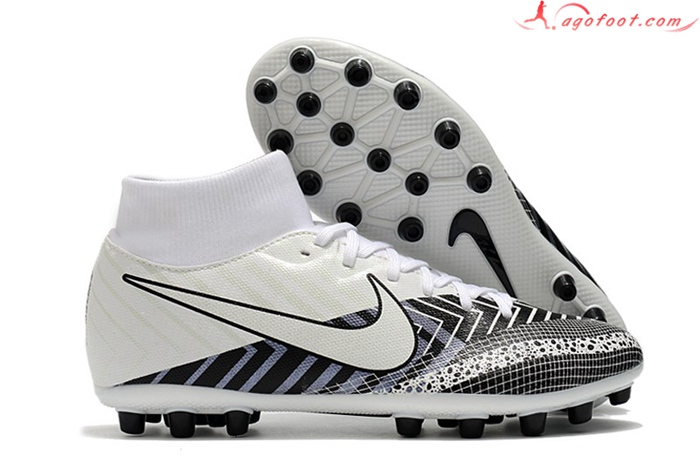 Nike Chaussures de Foot Superfly 7 Academy CR7 AG Noir/Blanc