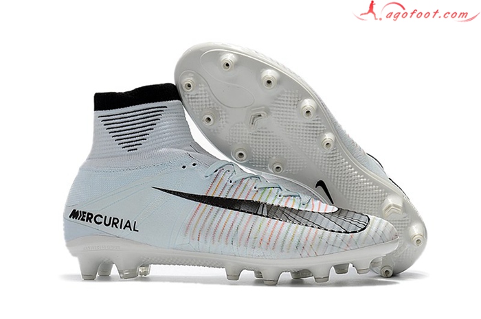 Nike Chaussures de Foot Mercurial Superfly V Ronalro AG Bleu Clair