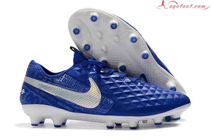 Nike Chaussures de Foot Tiempo Legend 8 Elite AG Bleu