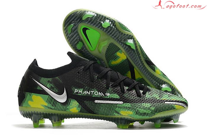 Nike Chaussures de Foot Phantom GT2 Elite FG Noir/Vert