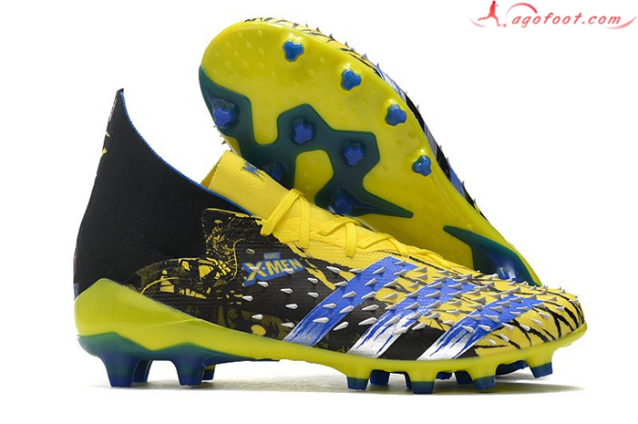 Adidas Chaussures de Foot Predator Freak.1 AG Noir/Jaune