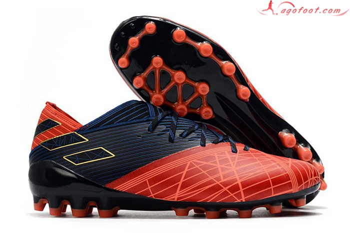 Adidas Chaussures de Foot Nemeziz 19.1 AG Rouge/Bleu