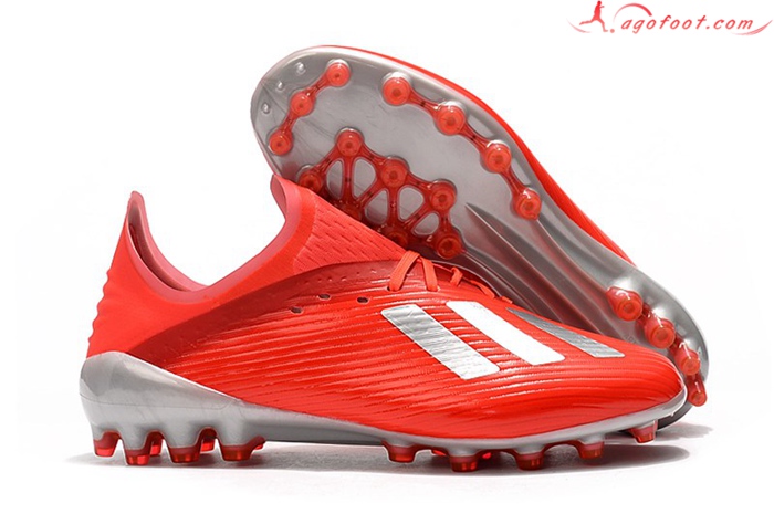 Adidas Chaussures de Foot X 19.1 AG Rouge
