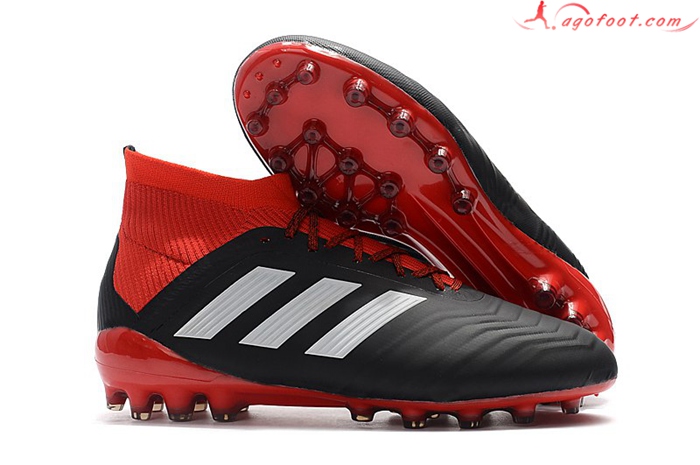 Adidas Chaussures de Foot Predator 18.1 AG Noir/Rouge