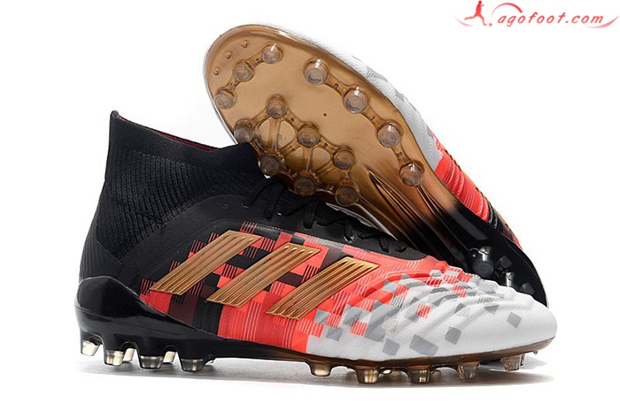 Adidas Chaussures de Foot Predator 18.1 AG Noir/Rouge/Blanc