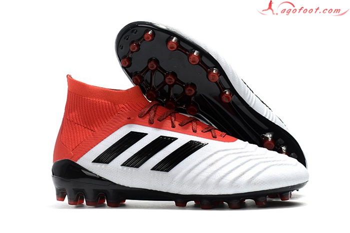 Adidas Chaussures de Foot Predator 18.1 AG Blanc/Rouge