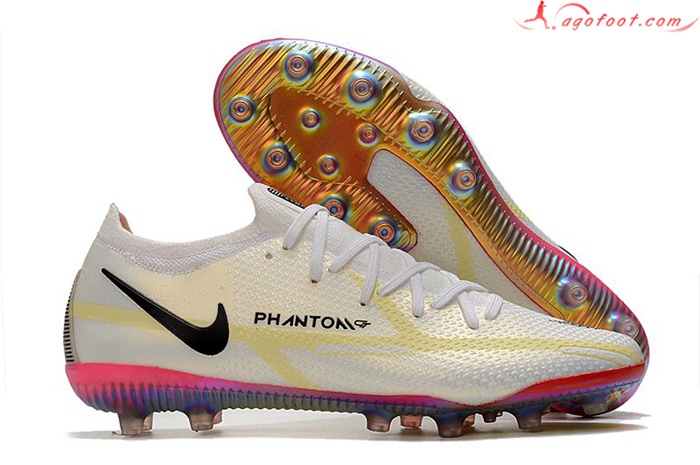 Nike Chaussures de Foot Phantom GT Elite AG-PRO Blanc